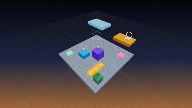 Map Maker: platforms, a slide, a bounce pad and a gravity column on a grid